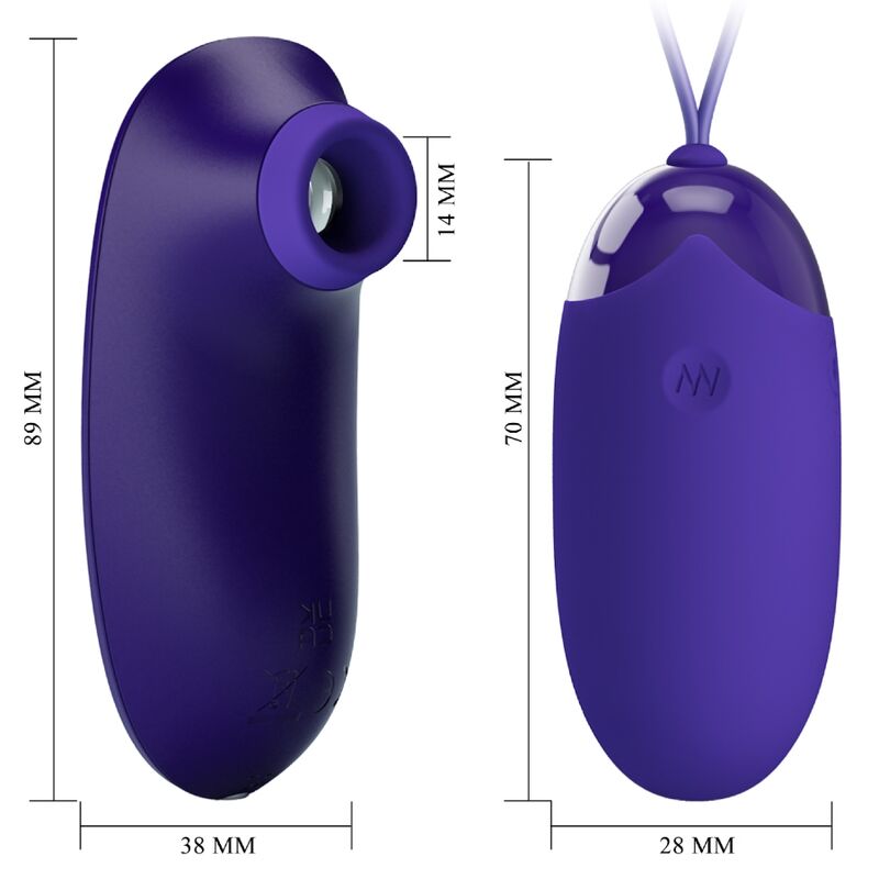 ORTHUS-YOUTH succionador de clítoris y huevo vibrador para vagina con USB, medidas