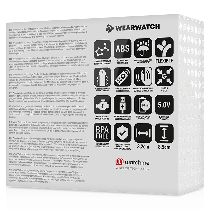 WEARWATCH DUAL vibrador dual con reloj control remoto, caja atrás